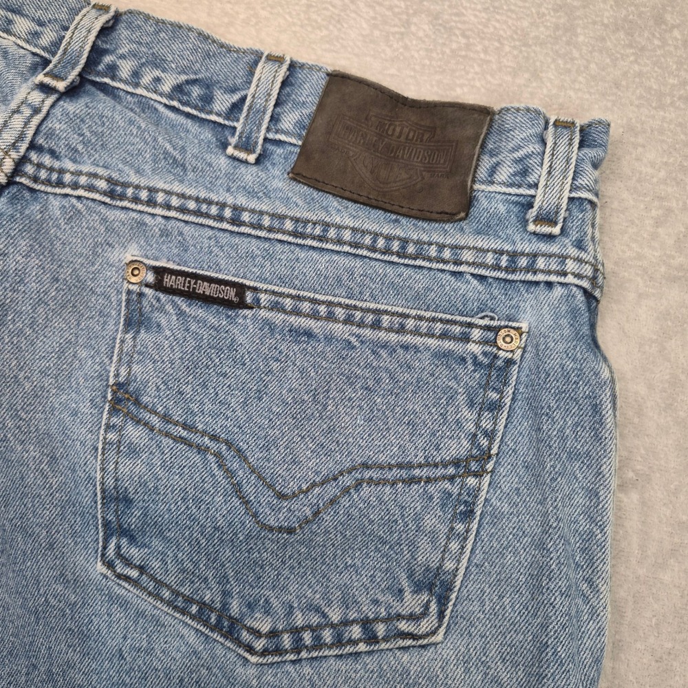Harley-Davidson Relaxed Fit Jeans Mens 38 (36) x30 Light Vintage 90s Made in USA